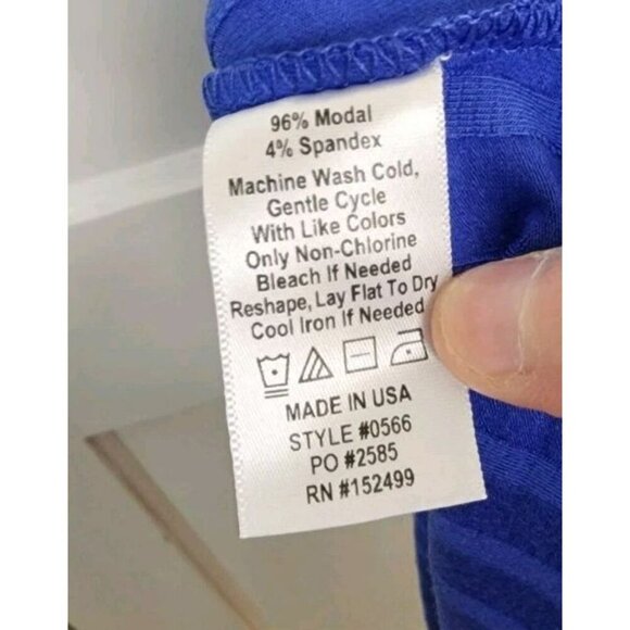 Amour Vert Kelly Ribbed Dress with Cutout Back Lapis Blue Size L NWT - Picture 5 of 5